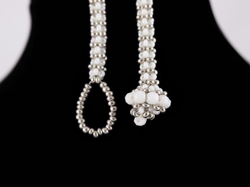 "Weiße Perle" Halskette Verschluß